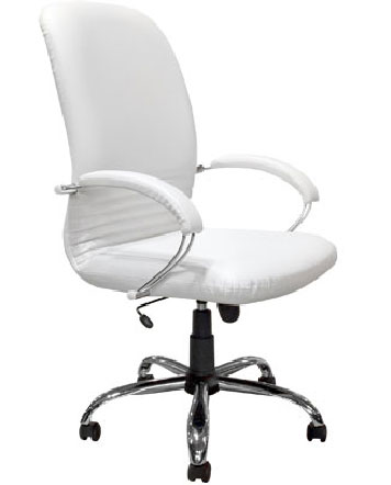 Visoka fotelja Mirage Steel V-01 bela eko koža Novy Styl 