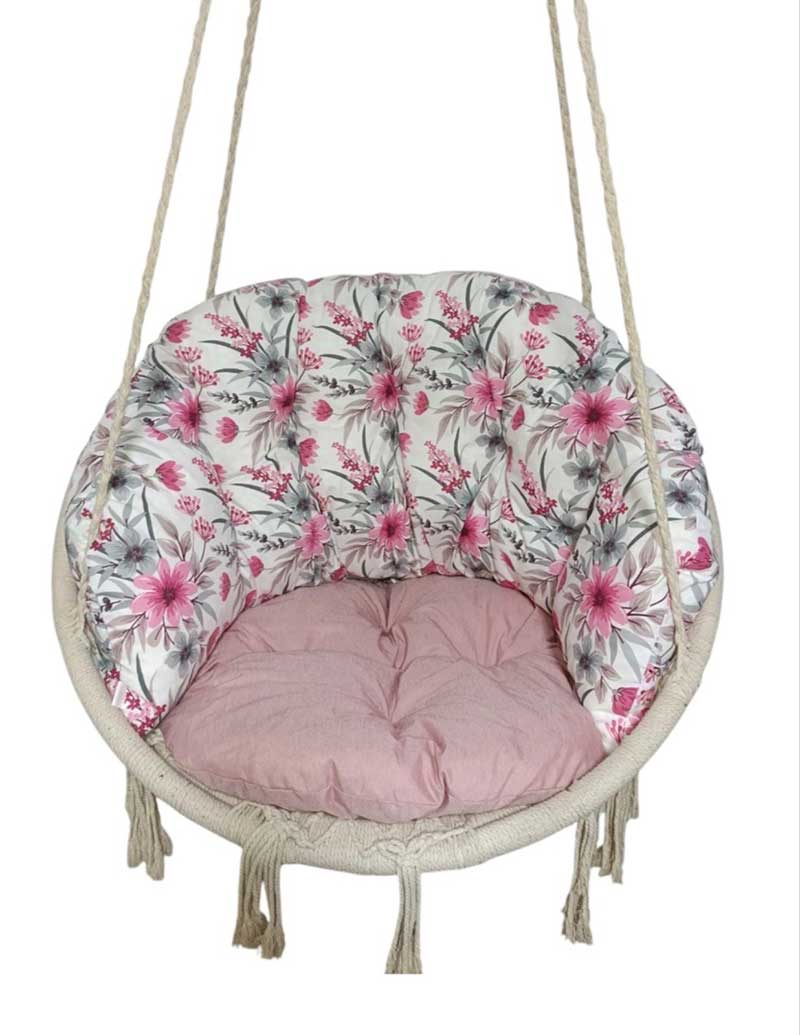 Dvobojni jastuci za makrame ljuljašku Antic pink flowers