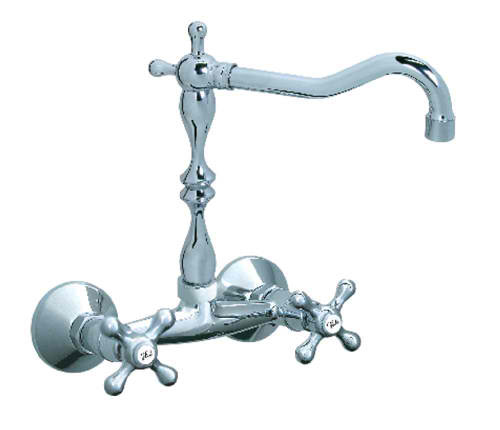 Rosan Nostalgija zidna dvoručna baterija za sudoperu ili lavabo Roma 200mm N03202 - Image 1