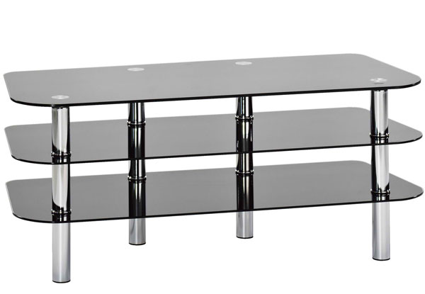 TV polica Uranus sa 2 police crna staklo