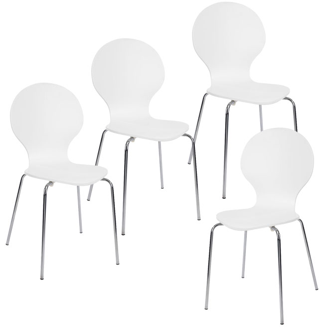 Četiri trpezarijske stolice Daria hrom/bela - Image 1