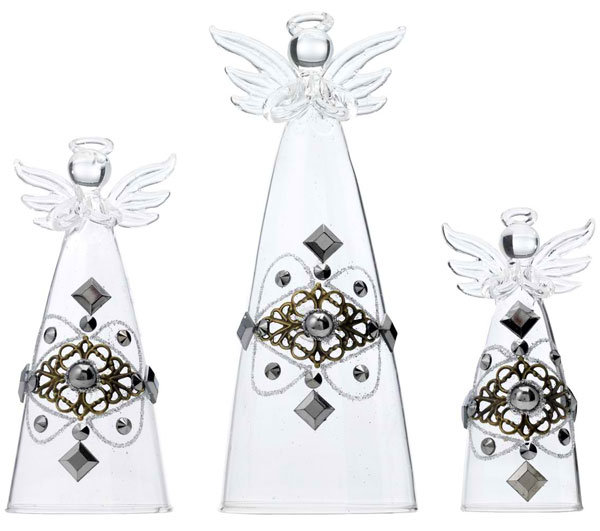 Stakleni ukras - Anđeli 3kom/p