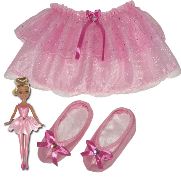 Lutka Sparkle Girlz i Kostim balerine za devojčicu (suknjica i baletanke) 44-401