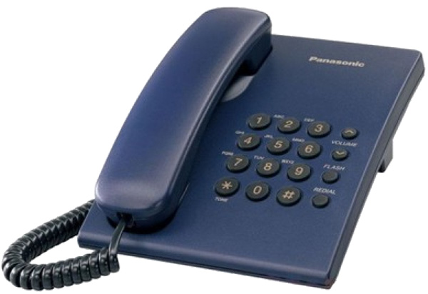 Fiksni žičani telefon Panasonic KX-TS500 plavi
