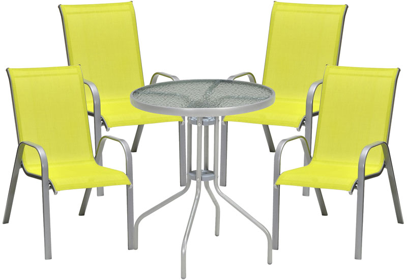 Baštenska Garnitura Fresh Lime - 4 Stolice + Sto