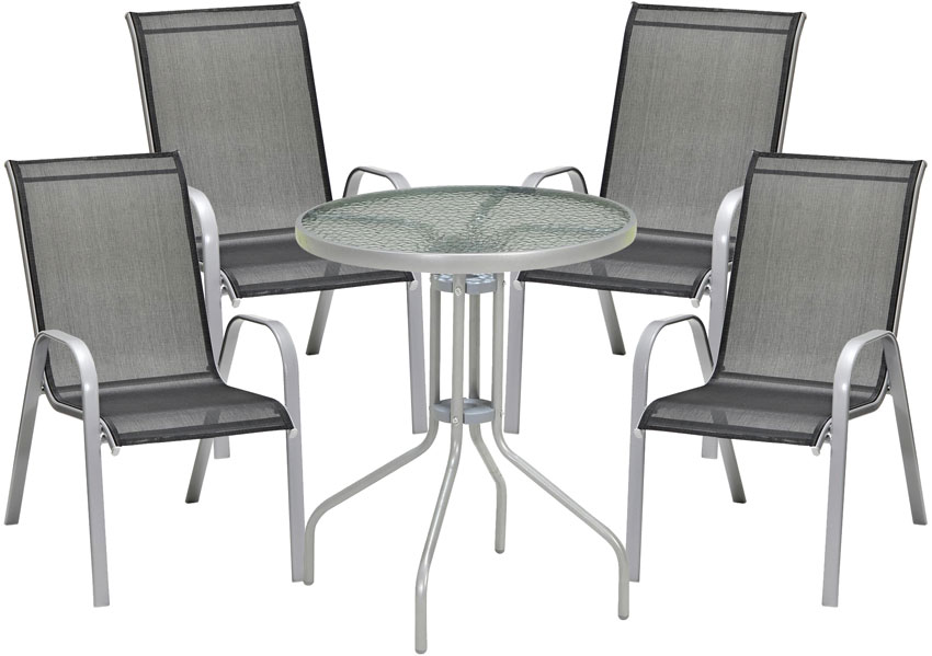 Garnitura za Dvorište i Terasu Provance Glass - 4 Stolice + Sto