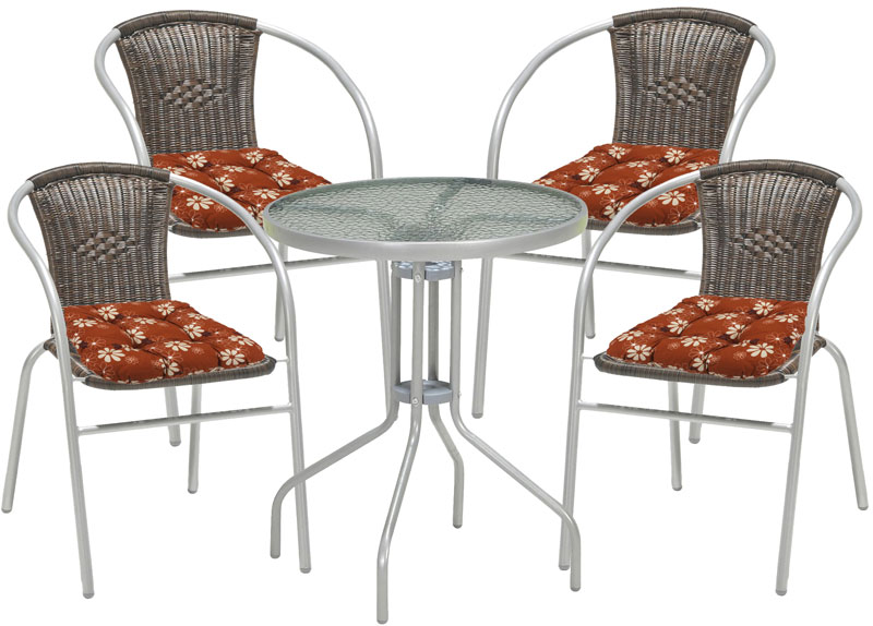 Garnitura Za Dvorište i Terasu sa Jastucima Mia Braon