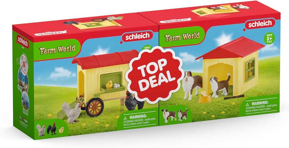 Schleich® Figure Domaće životinje 2u1 Kokošinjac Kućica za pse i životinje 72241