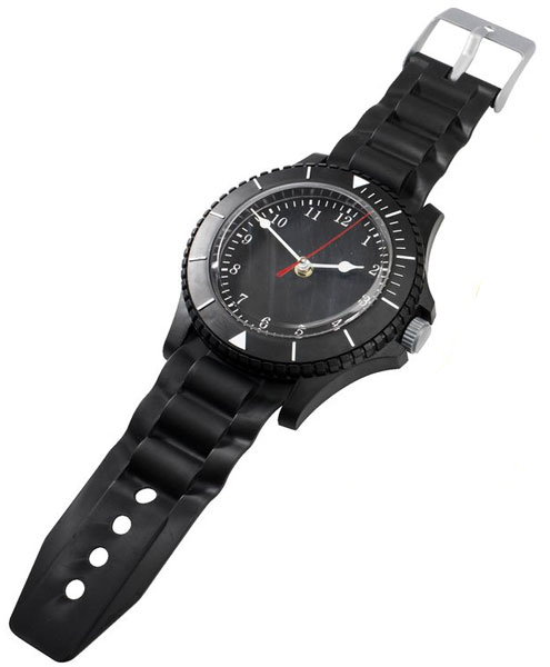 Zidni sat u obliku ručnog sata D60cm crni