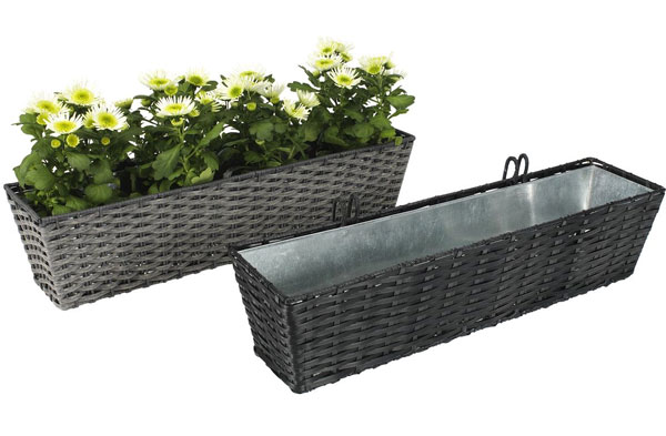 Balkonska saksija Paris crna 16x60x16cm