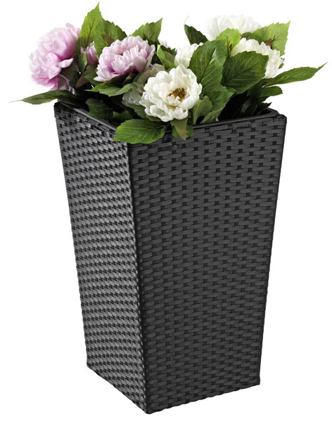 Visoka saksija od ratana crna