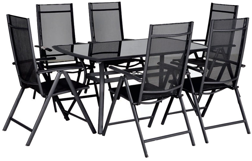 Baštenska Garnitura Linz - 6 Stolica i Sto sa Staklom