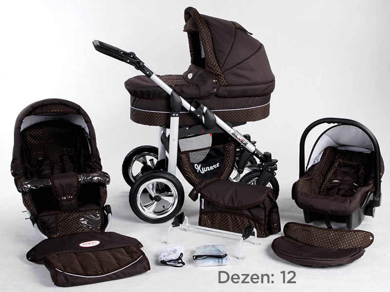 Kunert Kolica za bebe Silver Set 3u1 12