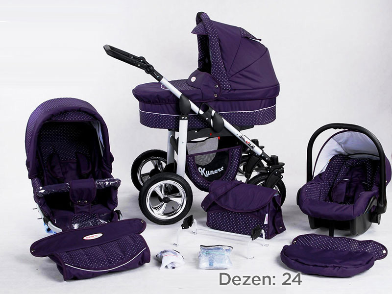 Kunert Kolica za bebe Silver Set 3u1 24