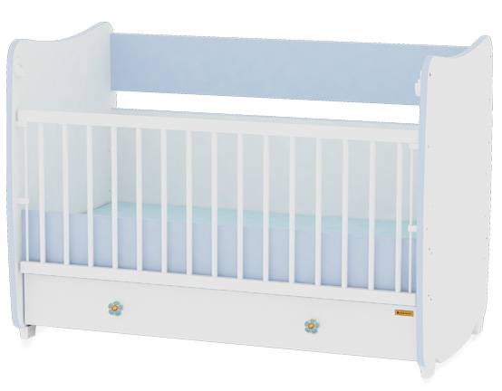 Lorelli Drveni krevetac za bebu Dream White Blue - Image 1