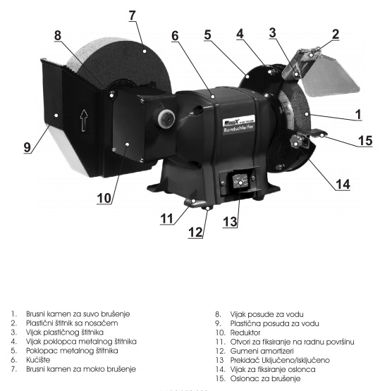 Kombinovani oštrač tocilo W-DS 150/200 72840090 - Image 1