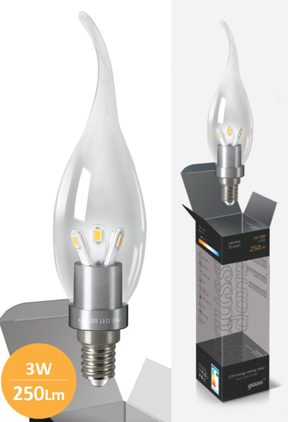 Štedljive LED sijalice 2 kom. Gauss E14 3W 220V 2700K HA104201103