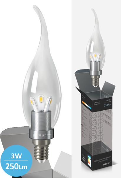 Štedljive LED sijalice 2 kom. Gauss E14 3W 220V 4100K HA104201203