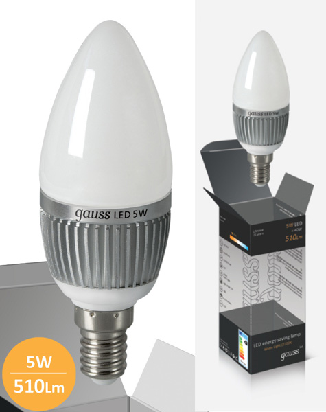 Štedljive LED sijalice 2 kom. Gauss E14 5W 220V 2700K EB103101105