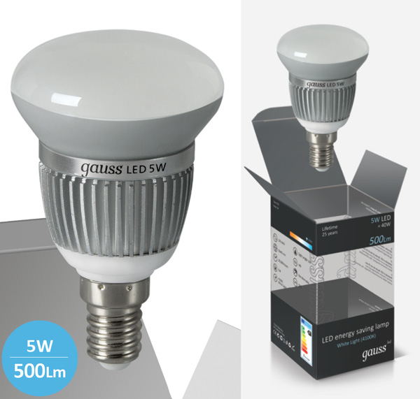 Štedljive LED sijalice 2 kom. Gauss R50 E14 5W 220V 4100K EB106101205