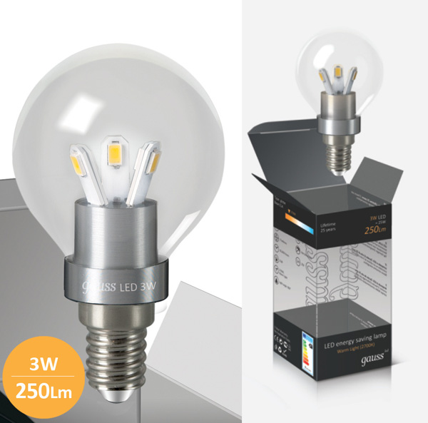 Štedljive LED sijalice 10 kom. Gauss E14 3W 220V 2700K HA105201103