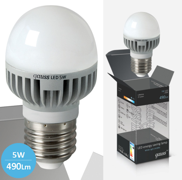Štedljive LED sijalice 10 kom. Gauss E27 5W 220V 2700K EB105102105