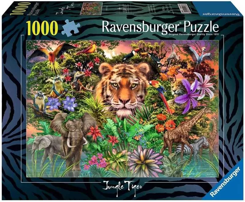 Puzzle 1000 delova Tigar u džungli Ćiro Marčeti Ravensburger 12001273