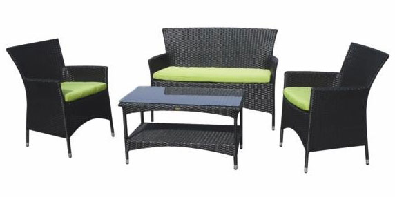 Wicker Ratan Garnitura Emona sa Zelenim Jastucima