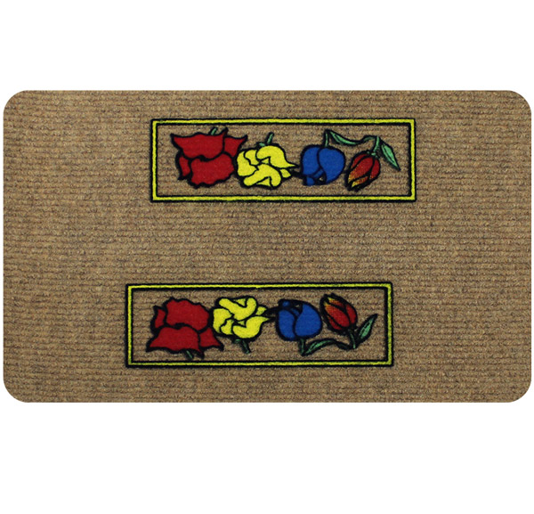 Otirač 40 x 60 Flock Četvrtasti krem Flowers