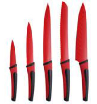Bergner Nož set 5 kom Renberg Flash red RB-2516-R