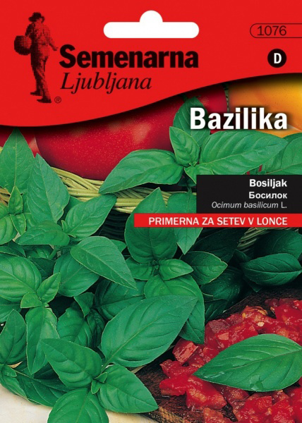 Seme za začinsko bilje 2 kesice - Bosiljak - Ocimum basilicum Semenarna 1076 - Image 1