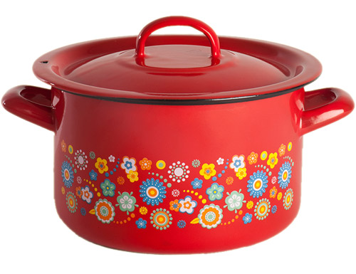 Metalac duboka šerpa sa poklopcem Summer crvena 14cm 123433