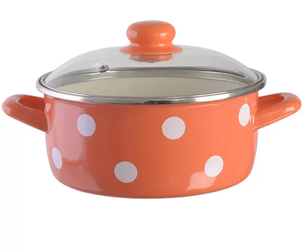 Metalac Plitka šerpa Novum sa poklopcem 24 cm narandžasta sa tufnama 147545