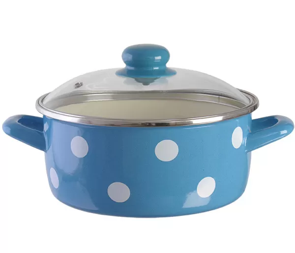 Metalac Plitka šerpa Novum sa poklopcem 20 cm plava sa tufnama 147645