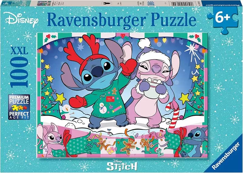 Puzzle slagalice za decu 100XXL delova Disney Stitch Christmas Ravensburger 12004030