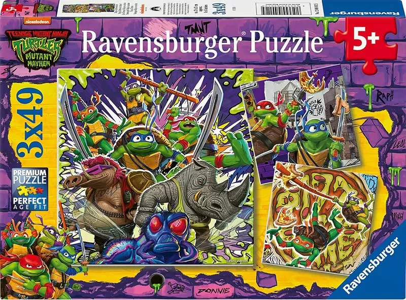 Slagalice puzzle za decu 3x49 delova Nindža Kornjače Ravensburger 12004012