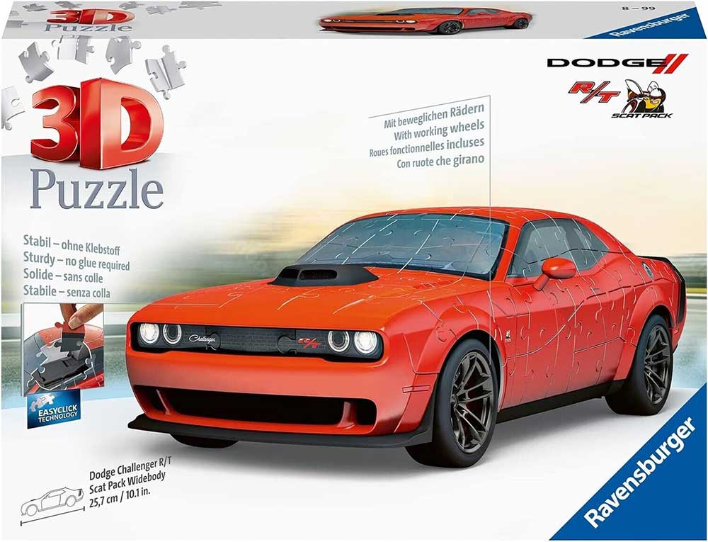 3D Puzzle Automobil Dodge Challenger R/T Scat Pack Widebody red Ravensburger 11284