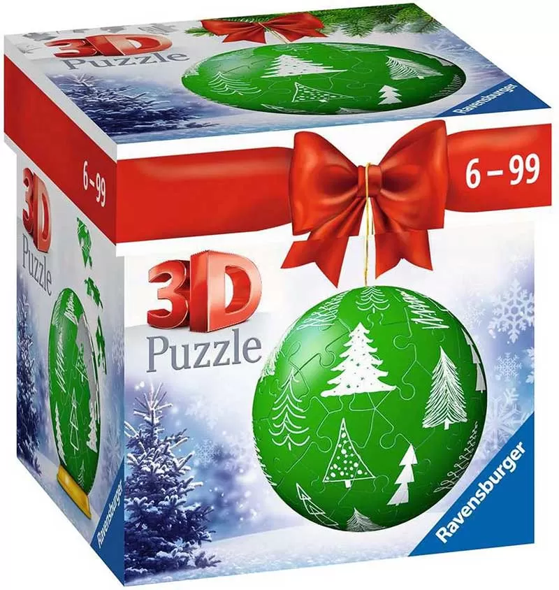 Novogodišnja kugla 3D Puzzle 54 dela Winter green Ravensburger 11270