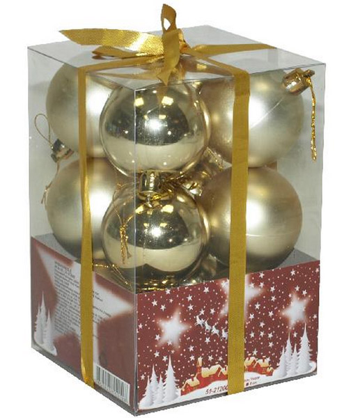 Novogodišnji ukrasi za jelku 12 zlatnih kugli 6cm