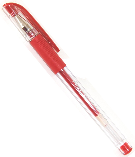 Gel olovka 0.6 mm sa gumenim gripom GA108900 crvena 12 komada