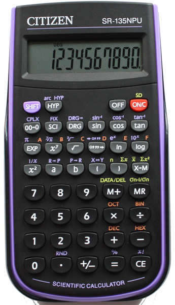 Citizen tehnički kalkulator 10 cifara SR-135N ljubičasti 05DGC135L