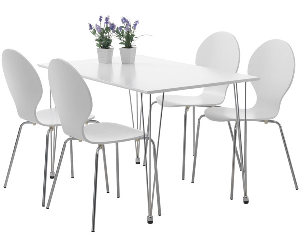 Trpezarijska garnitura Swan bela