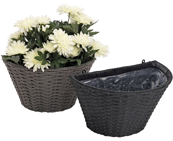 Pletena saksija Credo crna