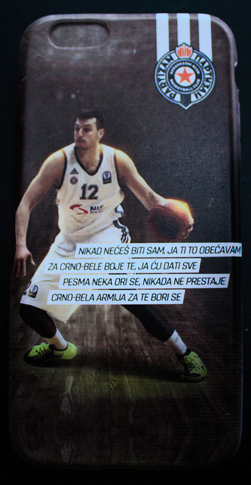 Maska Za Mobilne Telefone KK Partizan Dragan Milosavljević - Crno Bela Armija Za Te Bori se...