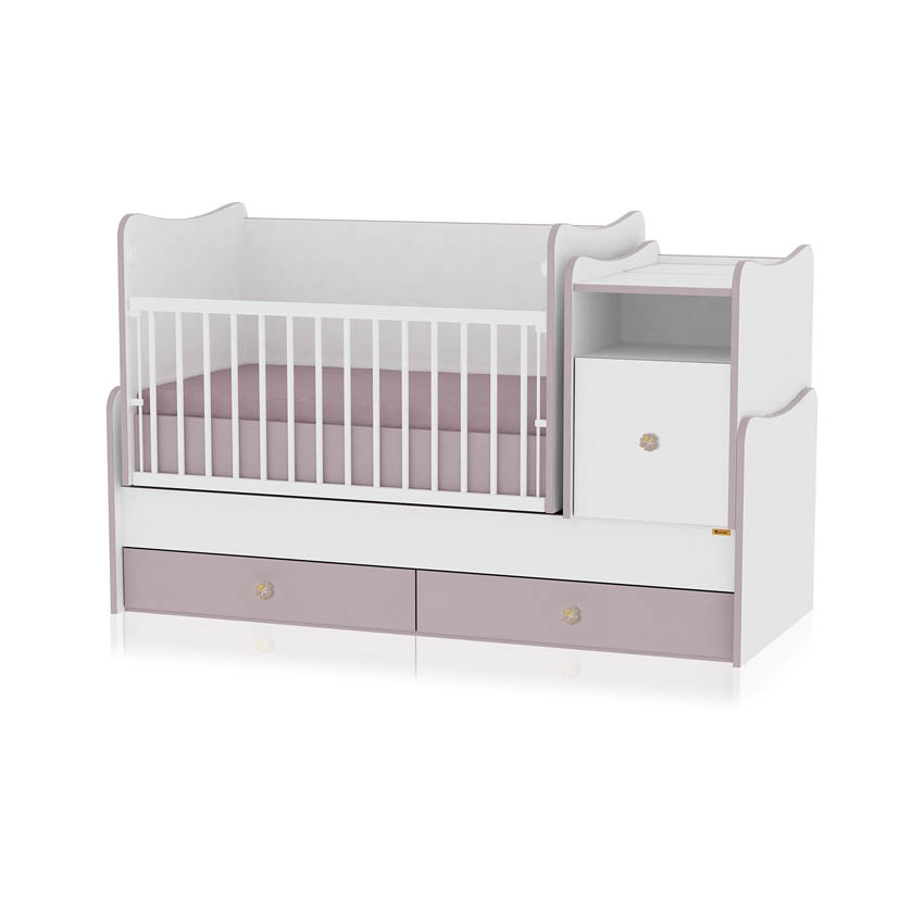 Lorelli Drveni krevetac za bebu Trend Plus White Capuccino