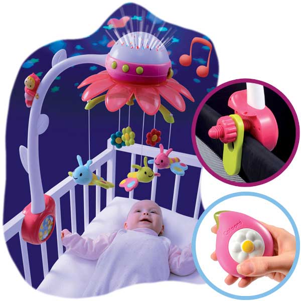 Smoby Cotoons Muzička vrteška za krevetac Flower pink SM211374