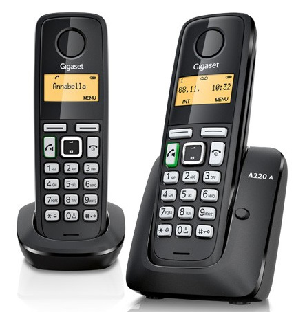 Bežični fiksni telefon Gigaset A220A Duo Black - Image 1