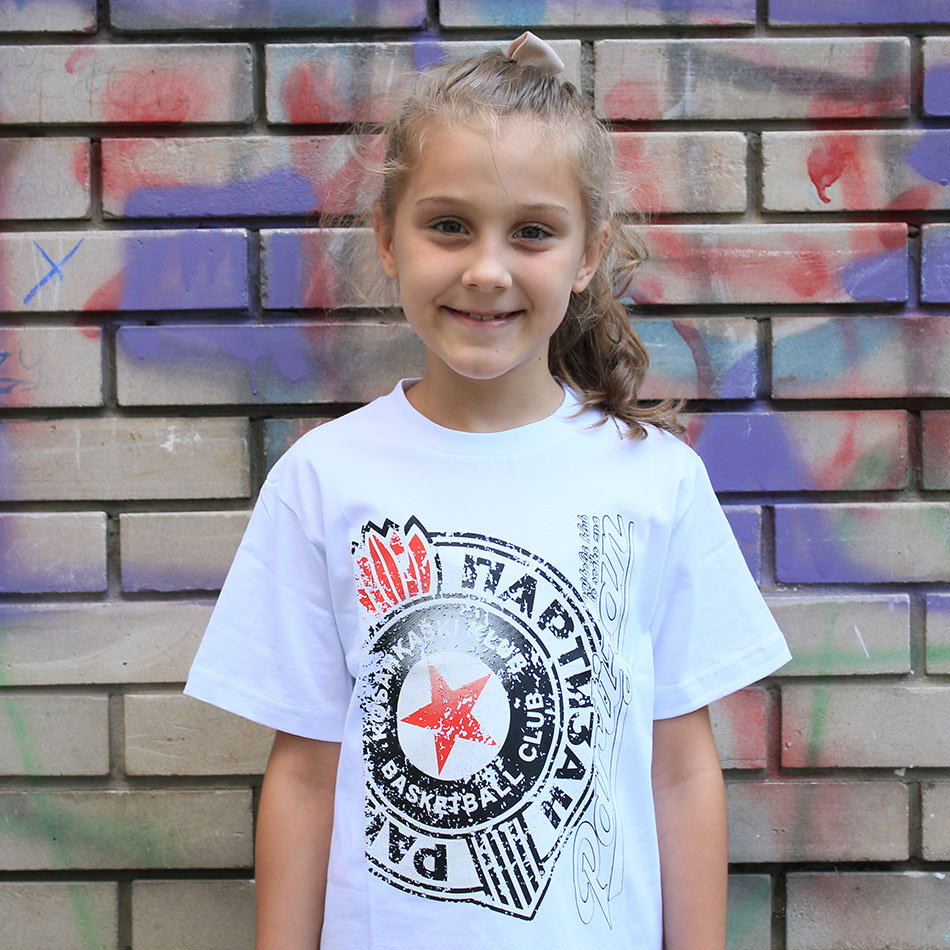 Dečija Majica Najbolji tim to svako zna KK Partizan 10 Bela