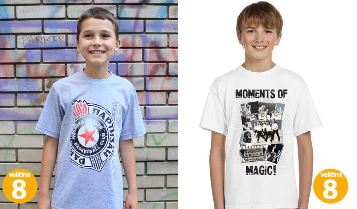 Akcija 2 za 1200 din Decije majice KK Partizan veličine 8 i 8