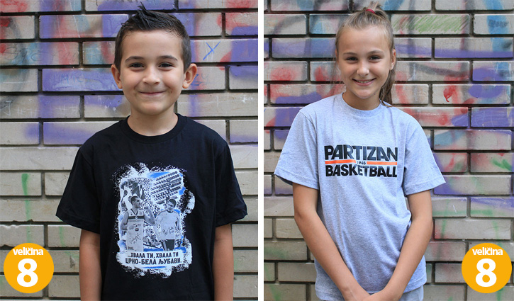 Akcija 2 za 1200 din Decije majice KK Partizan veličine 8 i 8